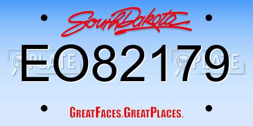 EO82179 South Dakota License Plate