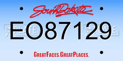 EO87129 South Dakota License Plate