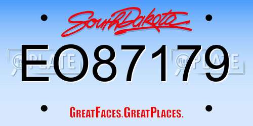 EO87179 South Dakota License Plate