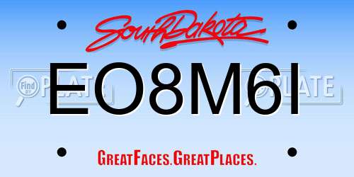 EO8M6I South Dakota License Plate