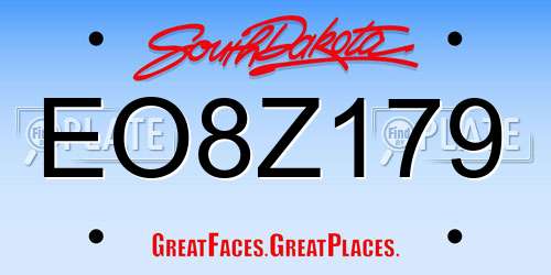 EO8Z179 South Dakota License Plate