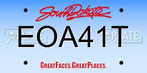EOA41T South Dakota License Plate