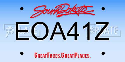 EOA41Z South Dakota License Plate