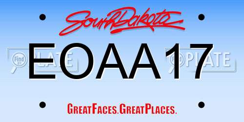 EOAA17 South Dakota License Plate
