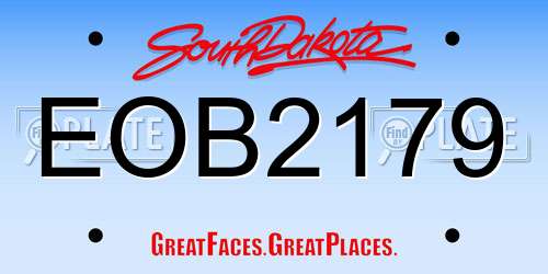 EOB2179 South Dakota License Plate