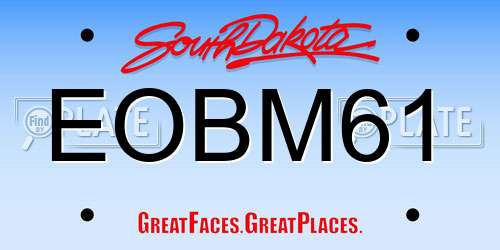 EOBM61 South Dakota License Plate
