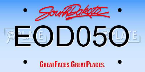 EOD05O South Dakota License Plate