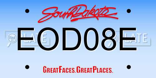 EOD08E South Dakota License Plate