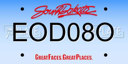 EOD08O South Dakota License Plate
