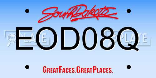 EOD08Q South Dakota License Plate