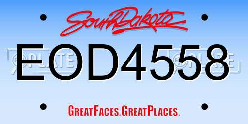 EOD4558 South Dakota License Plate