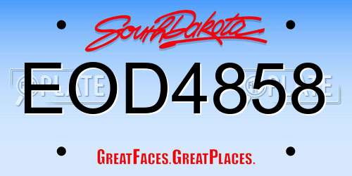 EOD4858 South Dakota License Plate