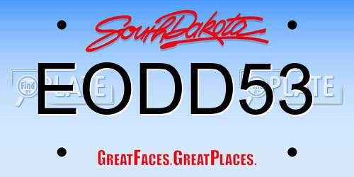 EODD53 South Dakota License Plate