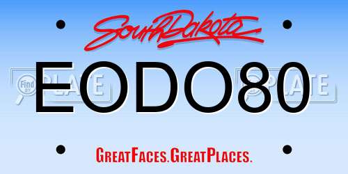 EODO80 South Dakota License Plate