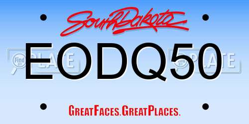 EODQ50 South Dakota License Plate