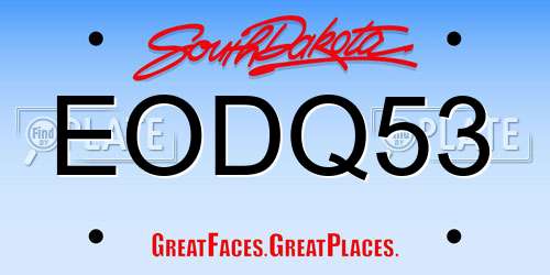 EODQ53 South Dakota License Plate