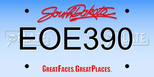 EOE390 South Dakota License Plate