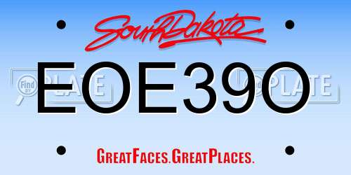 EOE39O South Dakota License Plate