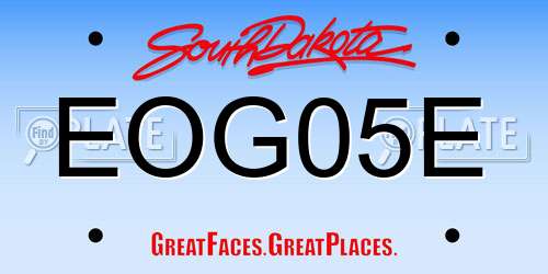 EOG05E South Dakota License Plate
