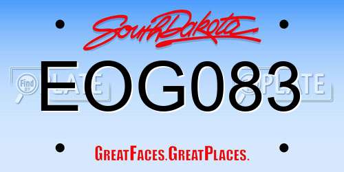 EOG083 South Dakota License Plate