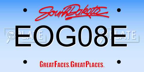EOG08E South Dakota License Plate