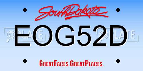 EOG52D South Dakota License Plate