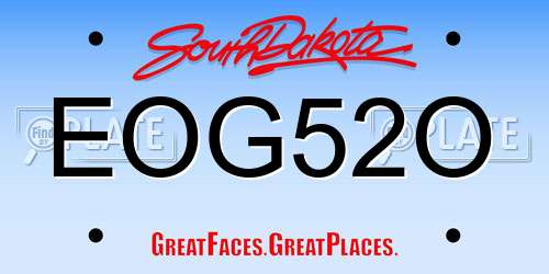 EOG52O South Dakota License Plate
