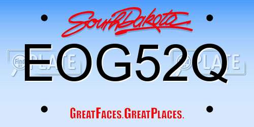 EOG52Q South Dakota License Plate