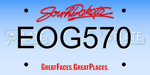 EOG570 South Dakota License Plate