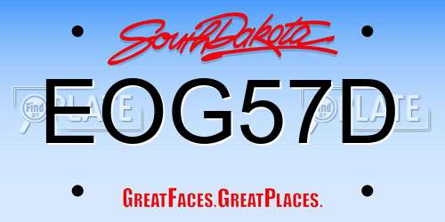 EOG57D South Dakota License Plate