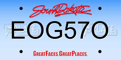 EOG57O South Dakota License Plate