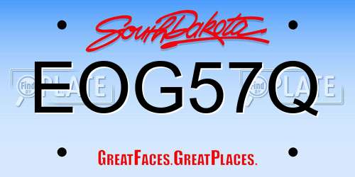 EOG57Q South Dakota License Plate