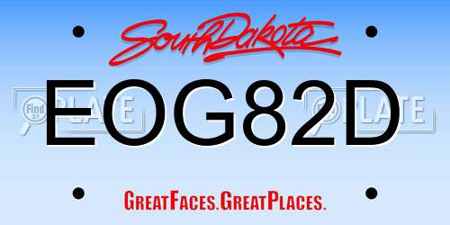 EOG82D South Dakota License Plate