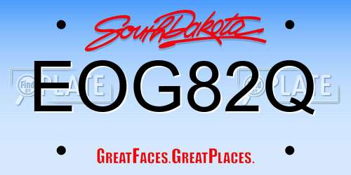 EOG82Q South Dakota License Plate