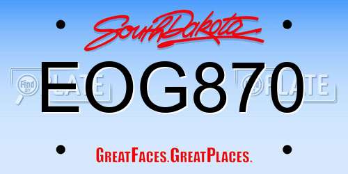 EOG870 South Dakota License Plate
