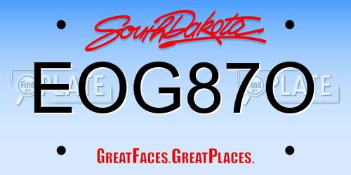 EOG87O South Dakota License Plate