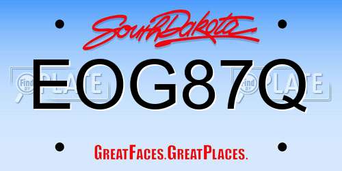 EOG87Q South Dakota License Plate
