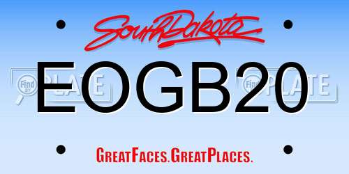 EOGB20 South Dakota License Plate