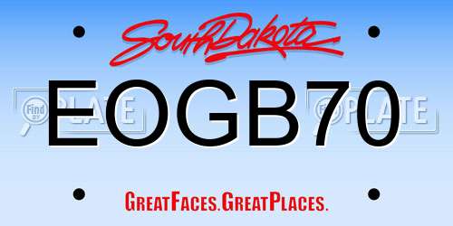 EOGB70 South Dakota License Plate