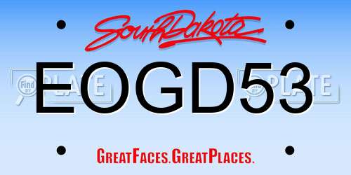 EOGD53 South Dakota License Plate