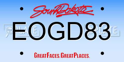EOGD83 South Dakota License Plate