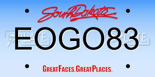 EOGO83 South Dakota License Plate
