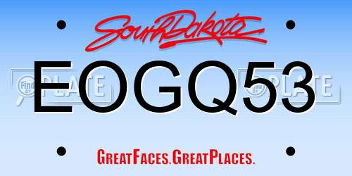 EOGQ53 South Dakota License Plate