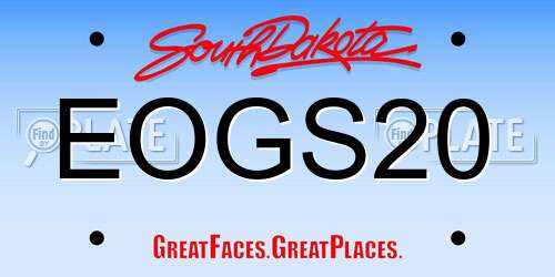 EOGS20 South Dakota License Plate