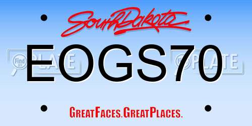 EOGS70 South Dakota License Plate