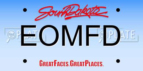 EOMFD South Dakota License Plate