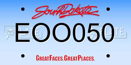 EOO050 South Dakota License Plate
