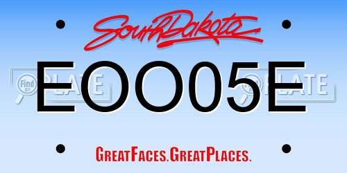 EOO05E South Dakota License Plate