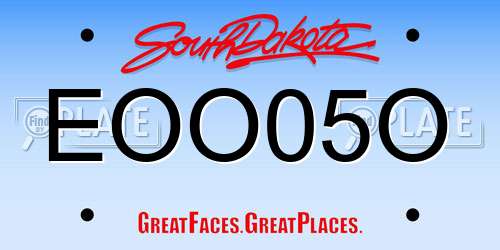 EOO05O South Dakota License Plate