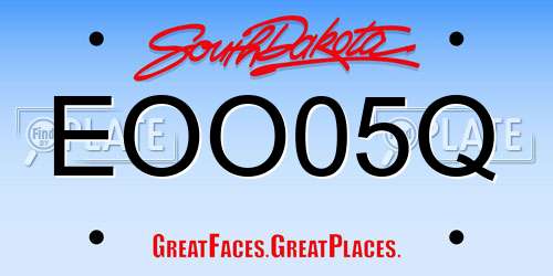 EOO05Q South Dakota License Plate